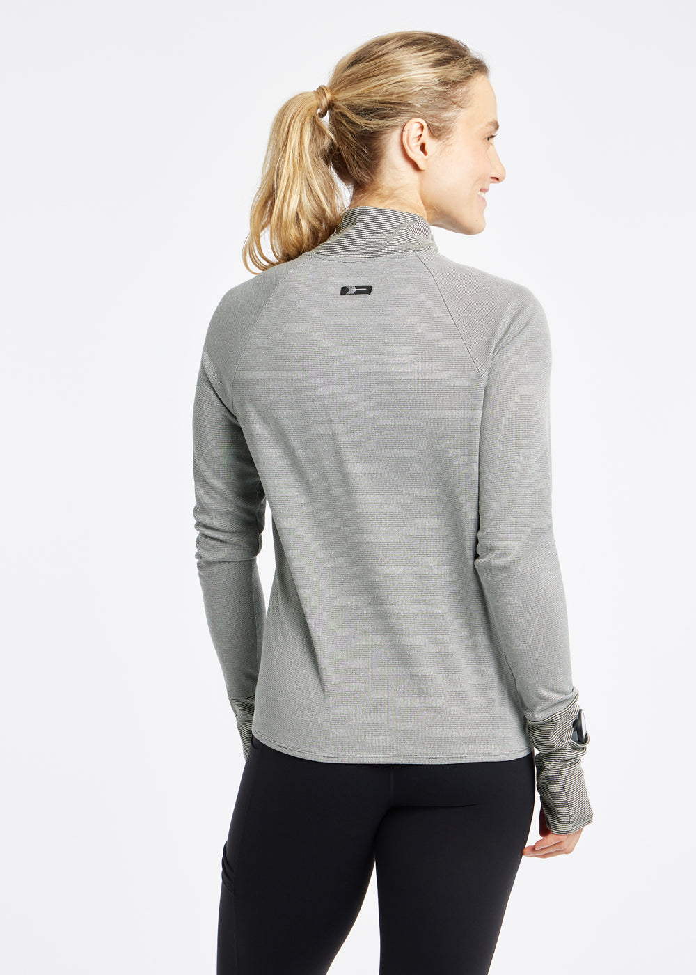 Flyout Wool Half Zip in Black, back