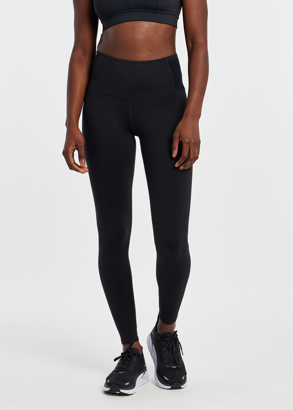 Pocket Jogger Running Tights in Black, front