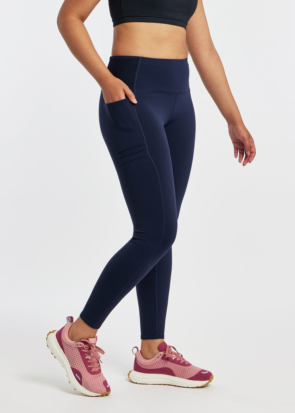 Pocket Jogger Running Tights in Ink Blue, side view