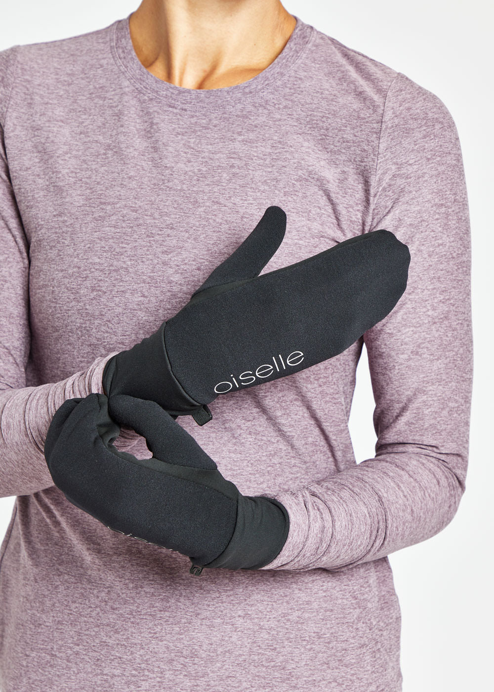 Power Move Running Mittens in Black